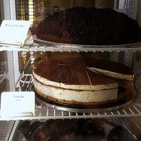 View into the daily-changing dessert fridge - all vegan!! at Cafe Morgenrot in Berlin