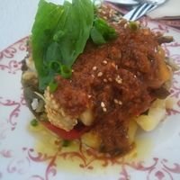 Tumbet mallorquín (vegano) at Vegicano in Madrid