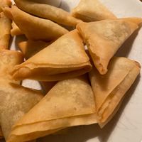 Vegan samosas and spring rolls at New Happy Palace  in Gillingham