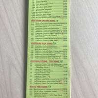 The vegetarian part of the menu (make sure you write vegan in the comments box when you order!)  at New Happy Palace  in Gillingham
