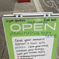 Vegan matcha soft serve 😍💙 at Just Matcha Tea Shop - Pandora Ave in Victoria