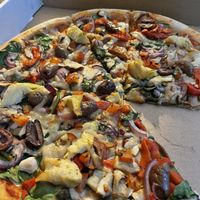 Vegetarian Deluxe with vegan cheese  at The Pizza Shop in Port Douglas