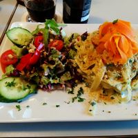 vegan salmon pasta at Herbstapfel in Kassel