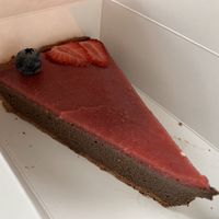 Chocolate cheesecake at Barbarella Juicebar in Ljubljana