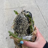 Dimsy sandwich with tofu, radish, chive spread  at Barbarella Juicebar in Ljubljana