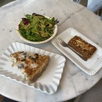 Quiche and chickpea blondie  at Barbarella Juicebar in Ljubljana