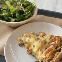 Quiche with optional salad   at Barbarella Juicebar in Ljubljana