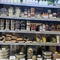 Cabinet of of food to go   at Barbarella Juicebar in Ljubljana