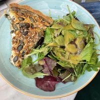 Quiche & salad  at Barbarella Juicebar in Ljubljana