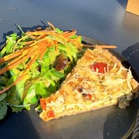 Vegan quiche at Barbarella Juicebar in Ljubljana