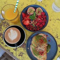 Avocado toast, acai bowl, orange & ginger juice at Ready in Luxembourg City