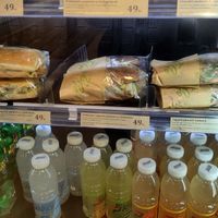 Three different vegan sandwiches at The Food Stall - Train Station in Odense