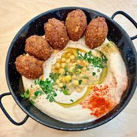 Hummus falafel plate  at  Paprika in Prague