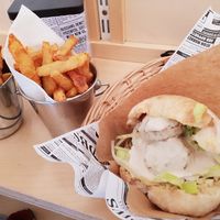 hummus falafel pita at  Paprika in Prague