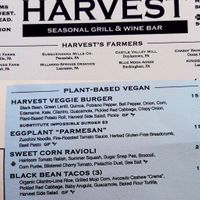 Vegan menu items at Harvest Seasonal Grill & Wine Bar in Harrisburg