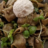 Lemon kale pesto rigatoni. Oh my goodness. Off the charts good. at Harvest Seasonal Grill & Wine Bar in Harrisburg