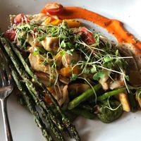 Vegan raviolis!  Sign me up!  Mushrooms, artichokes, subtly blissful! at Harvest Seasonal Grill & Wine Bar in Harrisburg