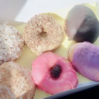 6 different, super tasty donuts!   at Devi's Donuts and Sweets in Long Beach