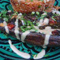 Accomplished aubergine chermoula. 17.9 euro. at Horia in Brussels