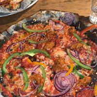 charcoal pizza  at Lost Souls Pizza in North London