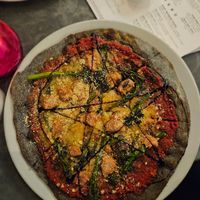 Balsamic pizza, the vegan sausage and broccoli one. The sausages are Richmond vegan I believe at Lost Souls Pizza in North London