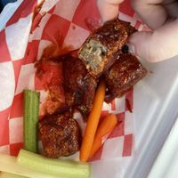 seitan tofu wings with vegan bbq sauce at Double Wide Grill in Pittsburgh
