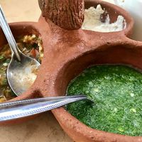 Hot sauce at Schizandra in Oaxaca