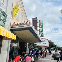 Adorable setting and worth the wait  at Leopold's Ice Cream in Savannah