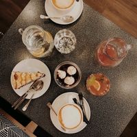cappuccino, nut cake, pudding ~ heaven ☁️ at Great Bistro & Cafe in Plzen