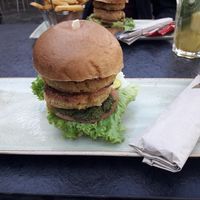 "Liebling" and "Speedy Gonzalez" with fries at Burgerei in Dresden