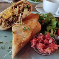 Vegan burrito at Satsang in Prague