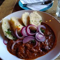 Daily offer - goulash with dumplings at Satsang in Prague