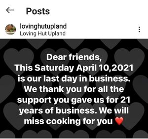 sadly they have closed their doors. at Loving Hut in Upland