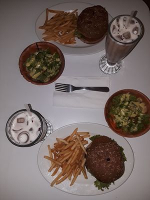 Happy burgers at Loving Hut in Upland