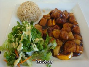 savory orange pineapple at Loving Hut in Upland