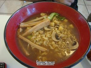 Loving ramen at Loving Hut in Upland