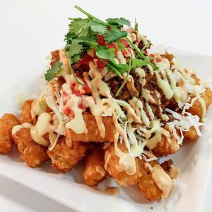 Totchos at Loving Hut in Upland