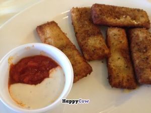vegan mozzarella sticks at Loving Hut in Upland