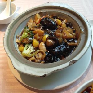 Mushrooms and vegetables at GōngDé Lín - Godly - Nanjing Rd in Shanghai
