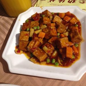 Vegan stinky tofu at GōngDé Lín - Godly - Nanjing Rd in Shanghai