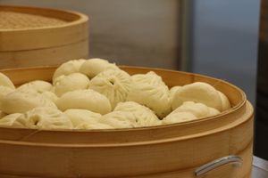 The freshly made buns at GōngDé Lín - Godly - Nanjing Rd in Shanghai
