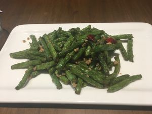 Stir fried sword beans at Zǎozǐ Shù - Vegetarian Life Style - HuaiHai in Shanghai