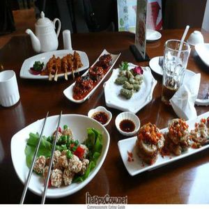 Full table of vegan food! at Zǎozǐ Shù - Vegetarian Life Style - HuaiHai in Shanghai