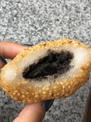 sesame balls inside  at Po Lin Monastery 寶蓮禪寺齋堂 in Outlying Islands