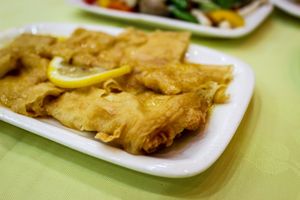 lemon tofu at Po Lin Monastery 寶蓮禪寺齋堂 in Outlying Islands
