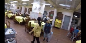 The restaurant late at night. at Po Lin Monastery 寶蓮禪寺齋堂 in Outlying Islands