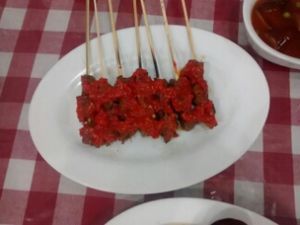 satay mutton at Happy Buddha in Kuta