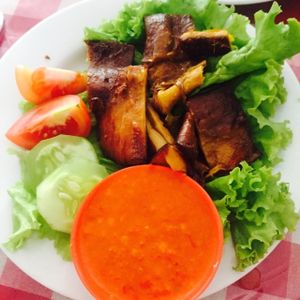 Fake meat  at Happy Buddha in Kuta