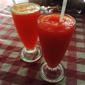 Papaya and carrot juice  at Happy Buddha in Kuta