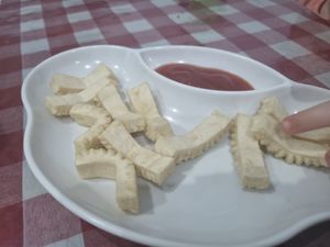 Vegan squid at Happy Buddha in Kuta